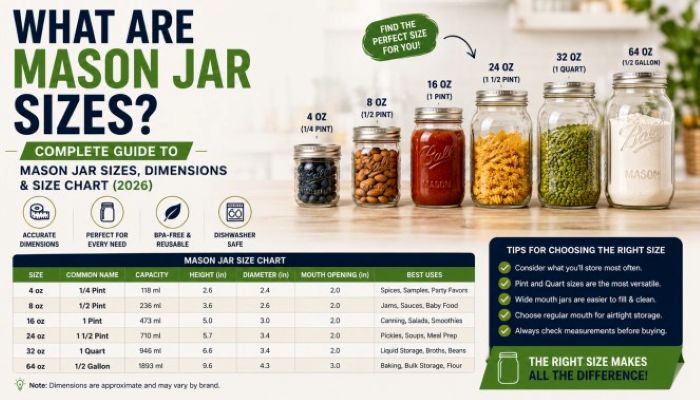 Mason Jar Sizes